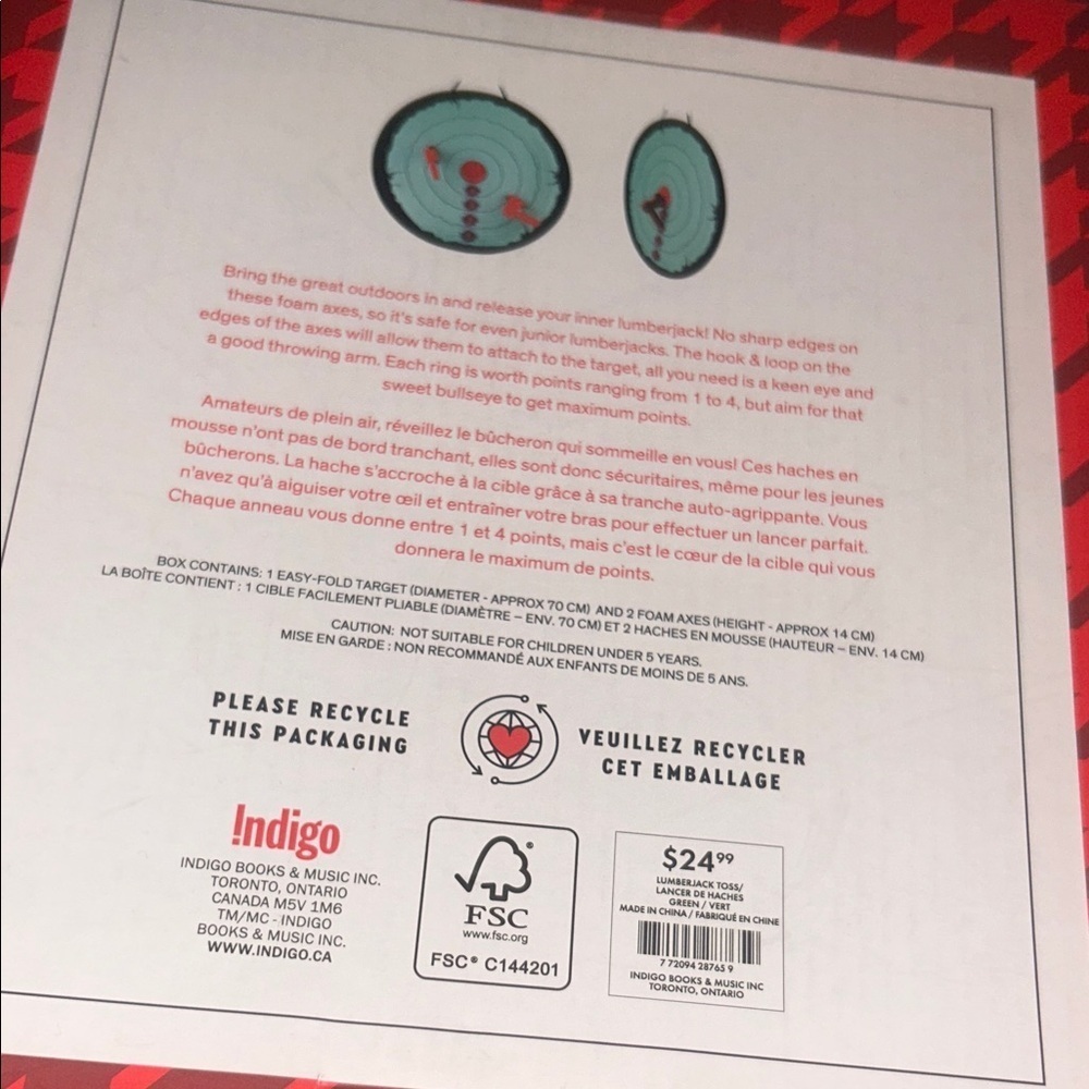❤️2/$15 Indigo Lumberjack Toss Game - Picture 2 of 2
